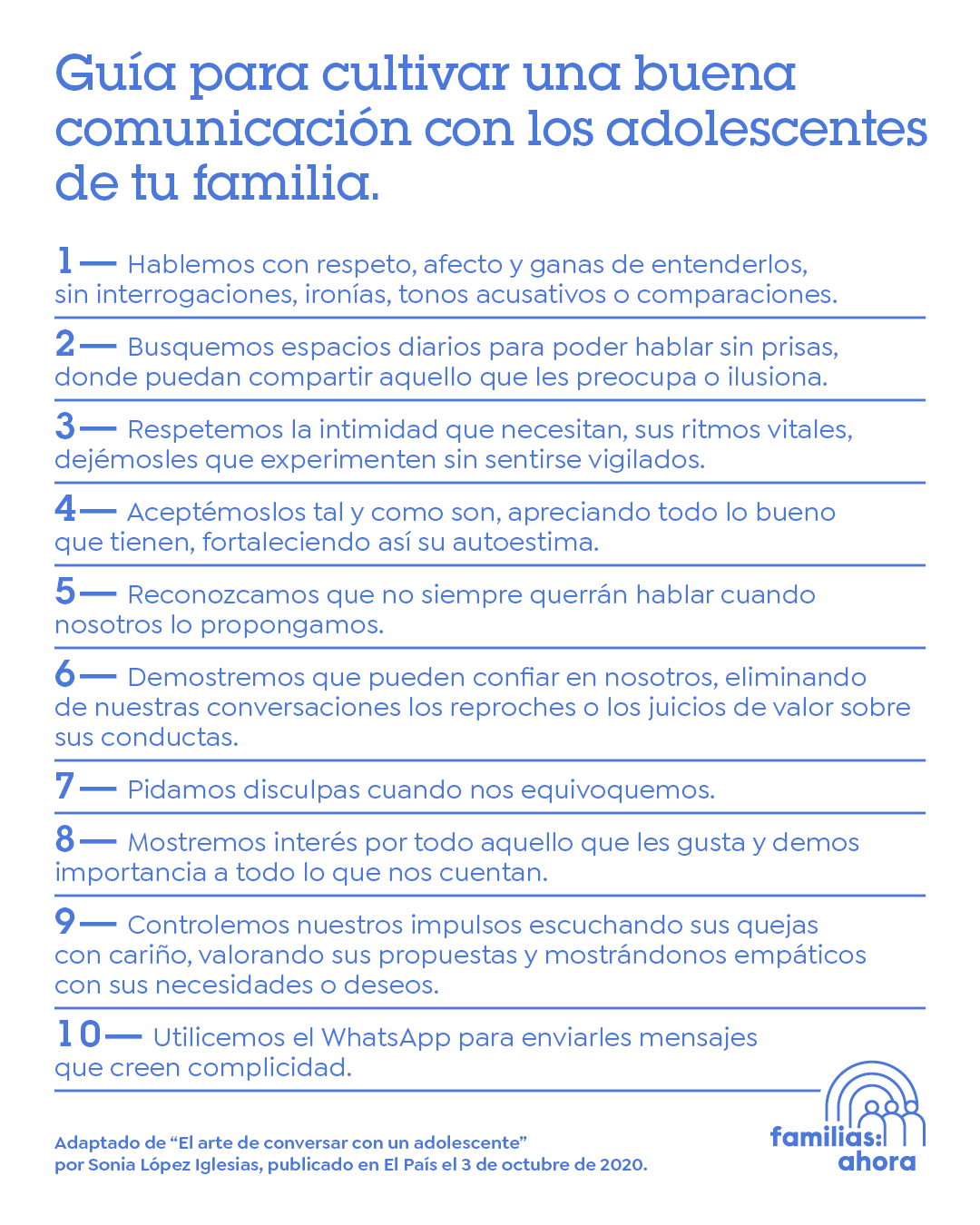 Guía Para Comunicarte Con Tus Hijos Adolescentes Familias Ahora 2053